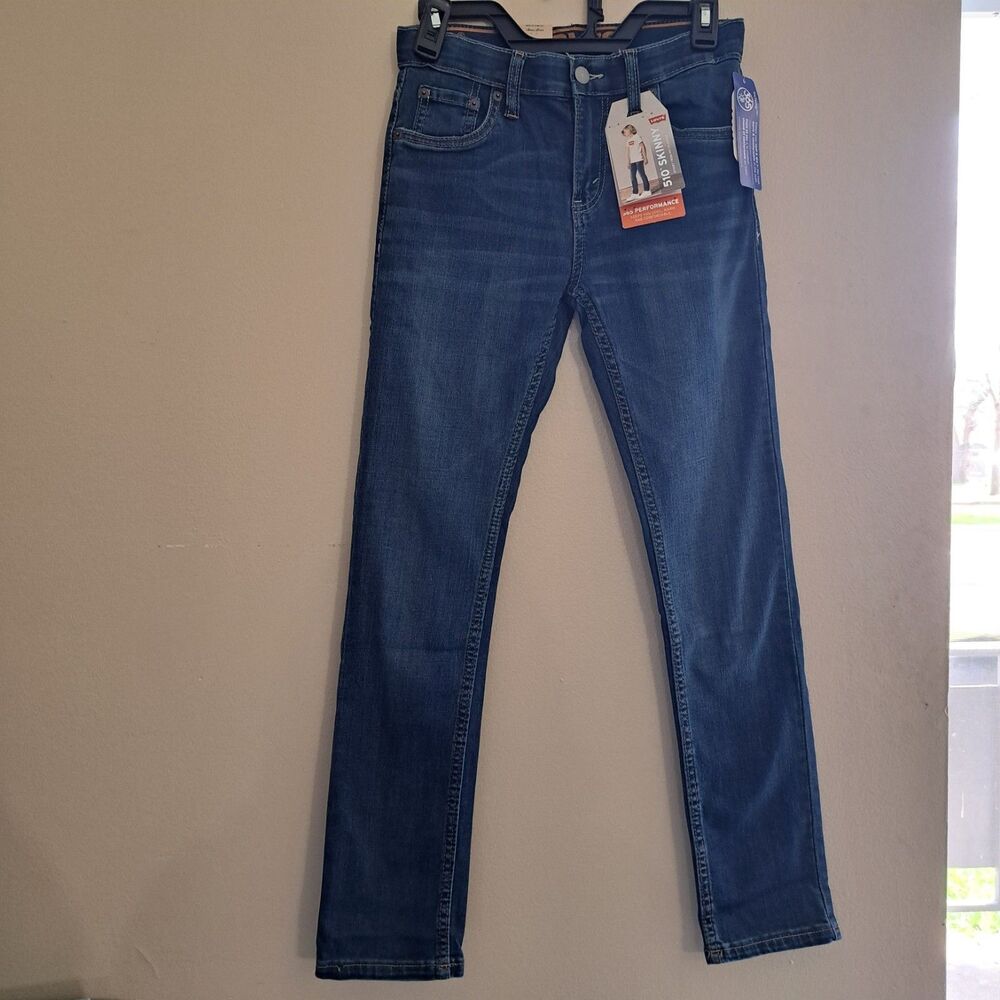 Levis Boys 510 Skinny Stretch Blue Jeans Size 14 REG 27 x 29  NWT. $48